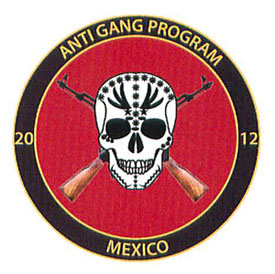 The seal of the 2012 “Anti Gang Program” for Mexico adorns most of the pages of this strange document.