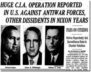 Seymour Hersh broke the story of CIA's illegal domestic operations with a front page story in the New York Times on December 22, 1974.