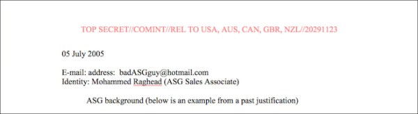 In one 2005 document, intelligence community personnel are instructed how to properly format internal memos to justify FISA surveillance. In the place where the target’s real name would go, the memo offers a fake name as a placeholder: “Mohammed Raghead.”