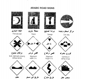 Arabic road signs from Survival Handbook
