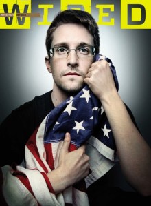 Edward Snowdens latest Wired cover. Photo: Platon/Wired