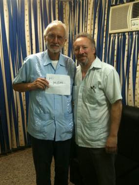 Alan Gross (left) and the Archive's Cuba Project Director Peter Kornbluh at the Havana military prison where Gross was held on November 28, 2012.