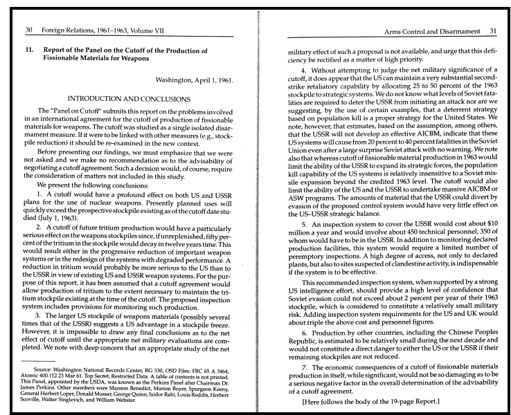 Even though major portions of the Perkins Report were published in a State Department FRUS series, NARA withheld the report in its entirety.