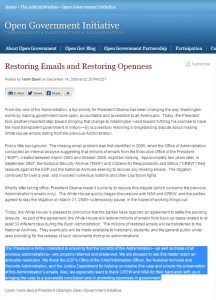 After Norm Eisen left and was never really replaced, the admin's Opengov and FOIA initiatives went downhill fast.