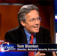 Archive Director Tom Blanton during his first appearance on The Colbert Report in 2010. 