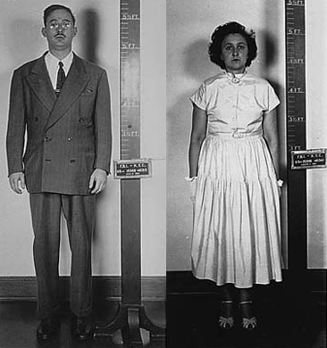 Police photos of Julius and Ethel Rosenberg (Source: Exhibits from the Julius and Ethel Rosenberg Case File, 03/13/1951 - 03/27/1951)