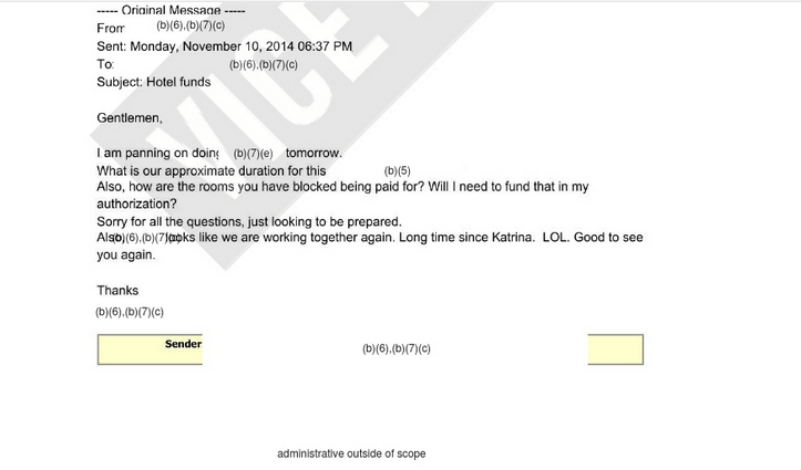 "Long time since Katrina. LOL."