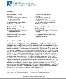 IG Council letter to Senate balking at OLC opinion.