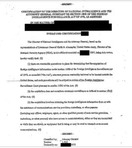 One of the released docs, the August 10, 2008, AG and DNI Protect America Certification.