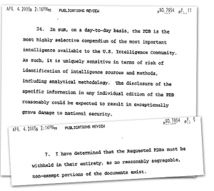 The CIAs 2007 arguments for withholding the PDBs in full. 