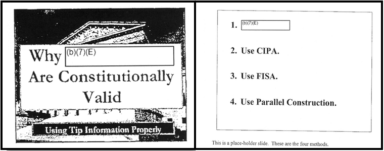 [redacted] tops the DEA’s list of techniques acceptable to the American public.