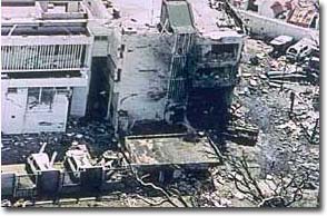 The U.S. Embassy in Dar es Salaam, Tanzania, after the August 1998 bombing