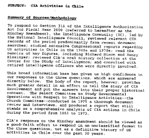  “CIA Activities in Chile,” released by the CIA, September 19, 2000